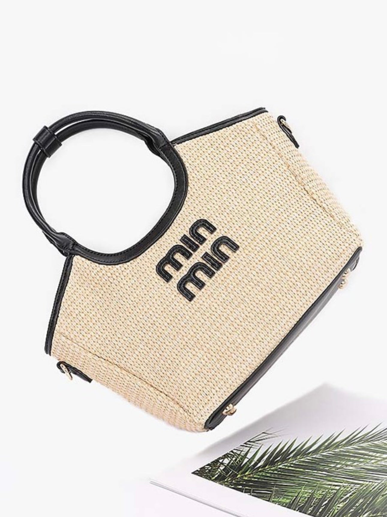 Faux Straw Tote Bag