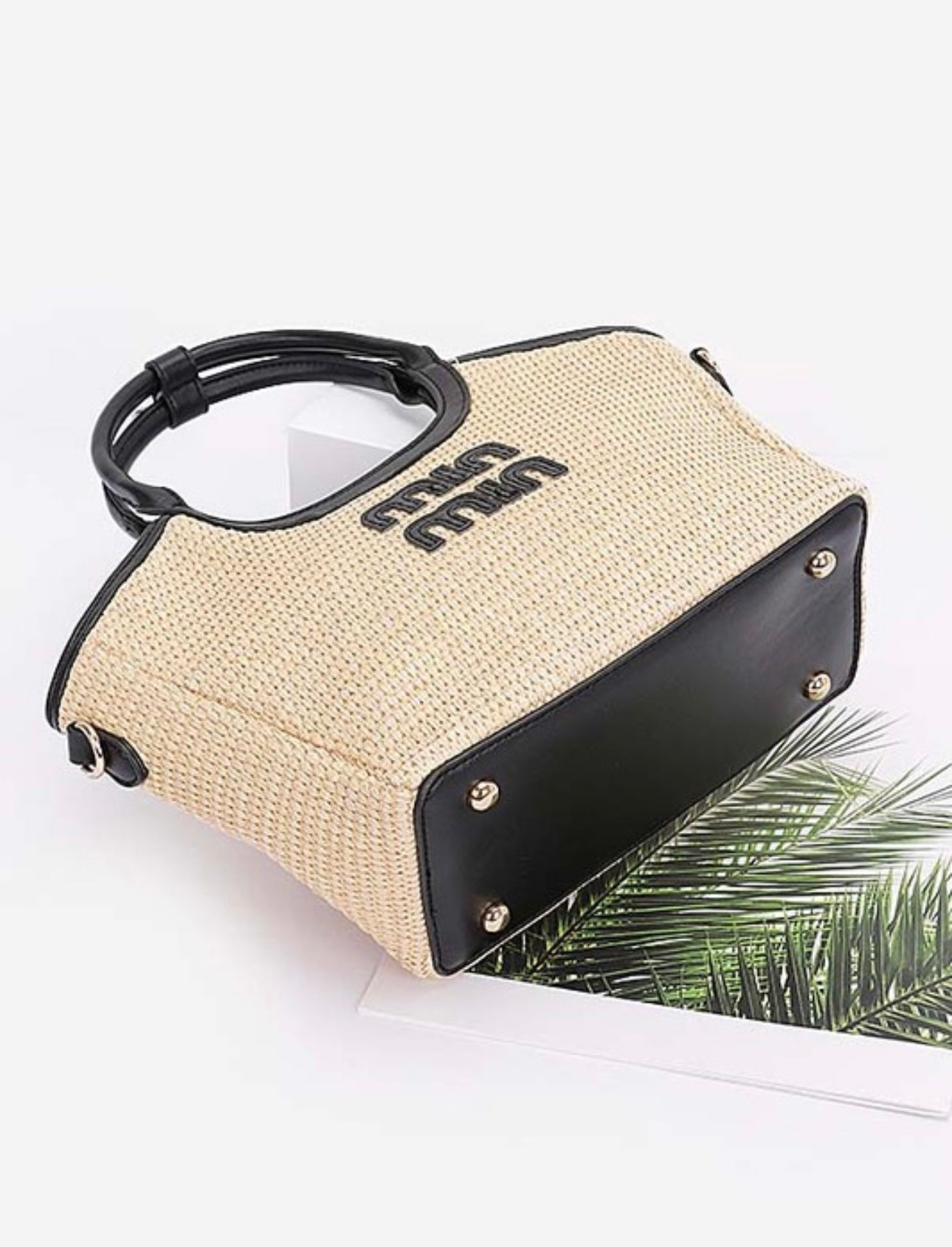 Faux Straw Tote Bag