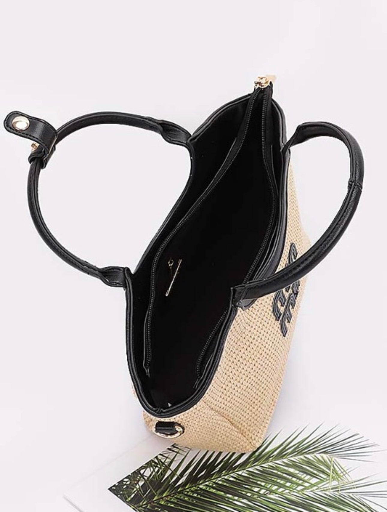 Faux Straw Tote Bag