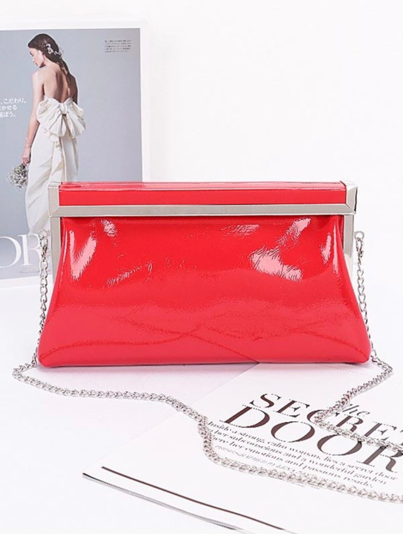 Patent Leather Frame Clutch Bag