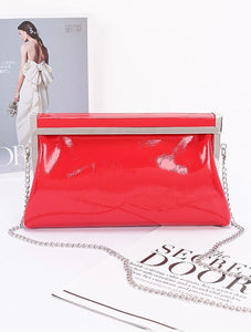 Patent Leather Frame Clutch Bag