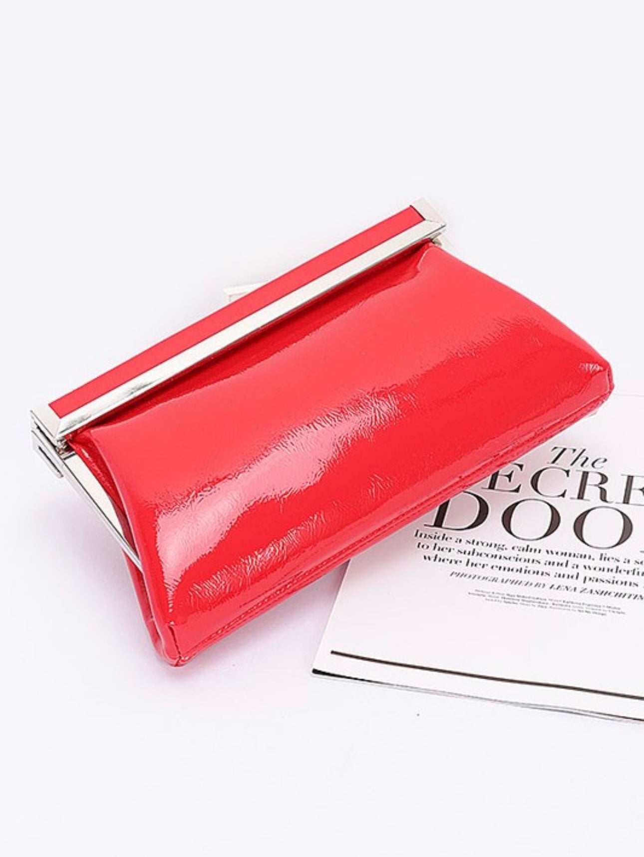 Patent Leather Frame Clutch Bag