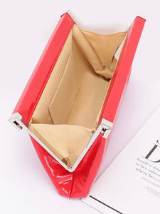 Patent Leather Frame Clutch Bag