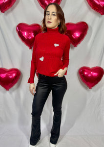 Turtle Neck knit with Rhinestones