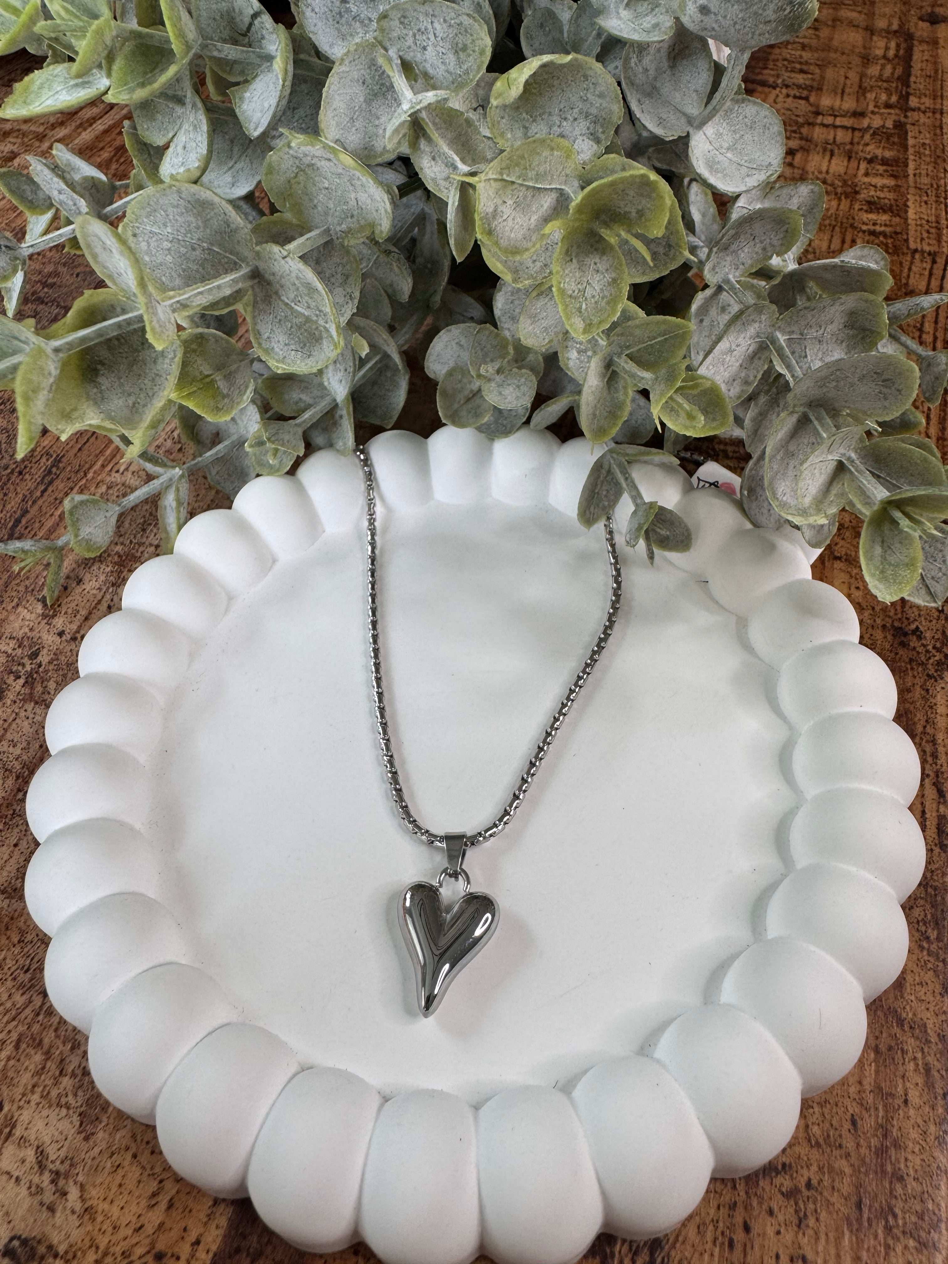 Stainless Steal Heart Pendant Necklace