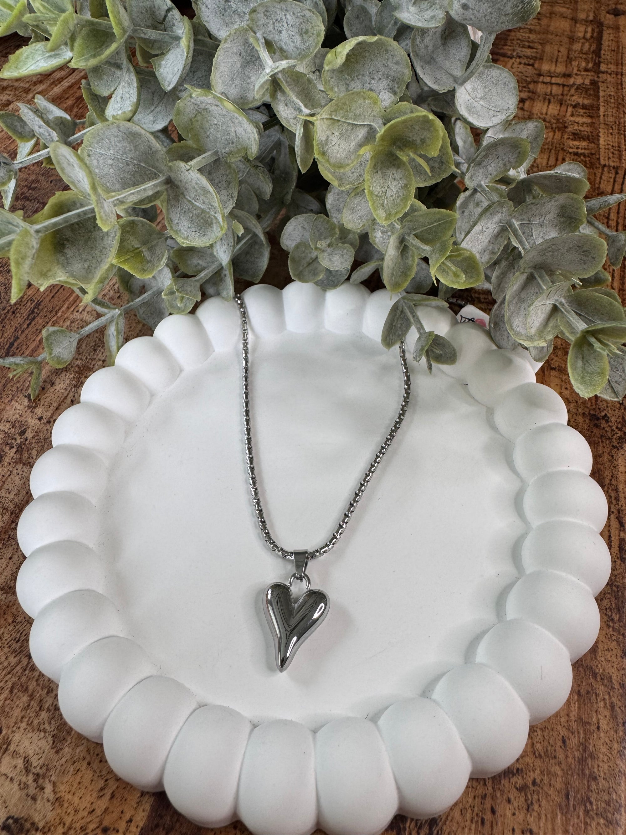 Stainless Steal Heart Pendant Necklace