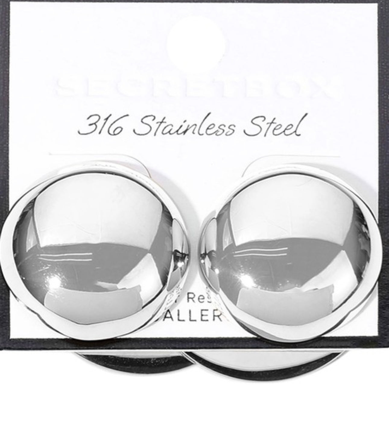 Stainless Steel Round Dome Earrings