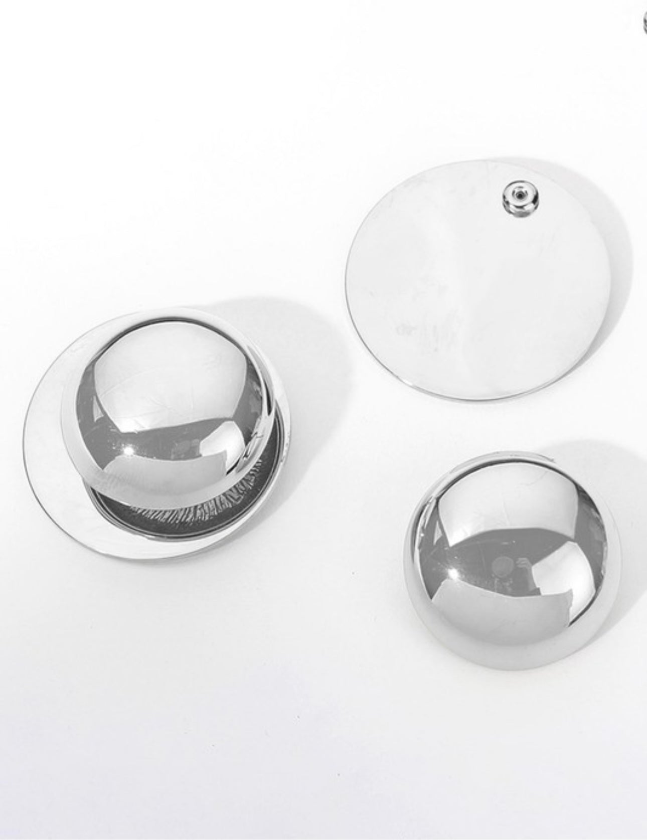 Stainless Steel Round Dome Earrings