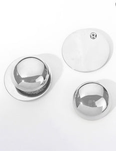 Stainless Steel Round Dome Earrings