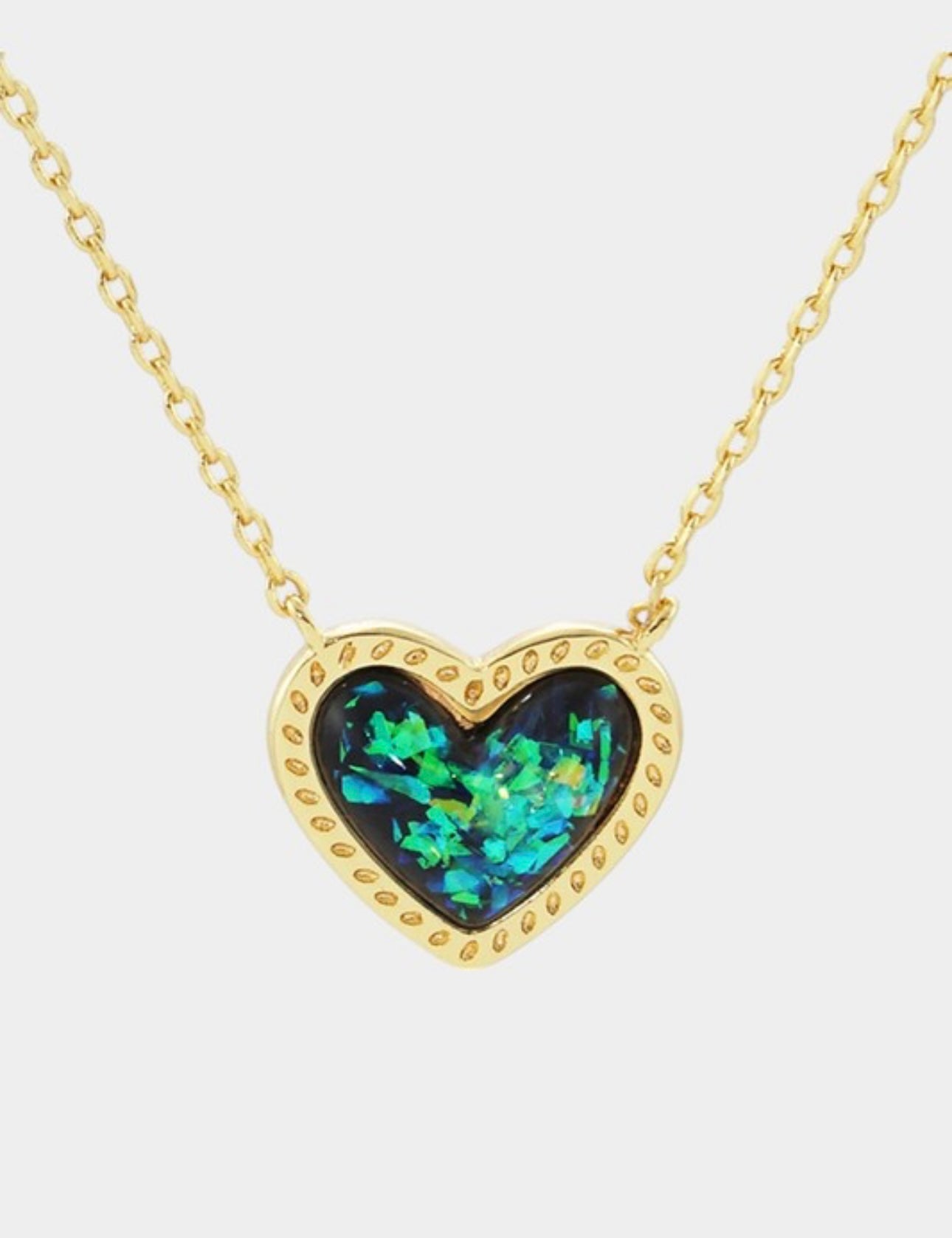 Gold Dipped Heart Stone Pendant Necklace