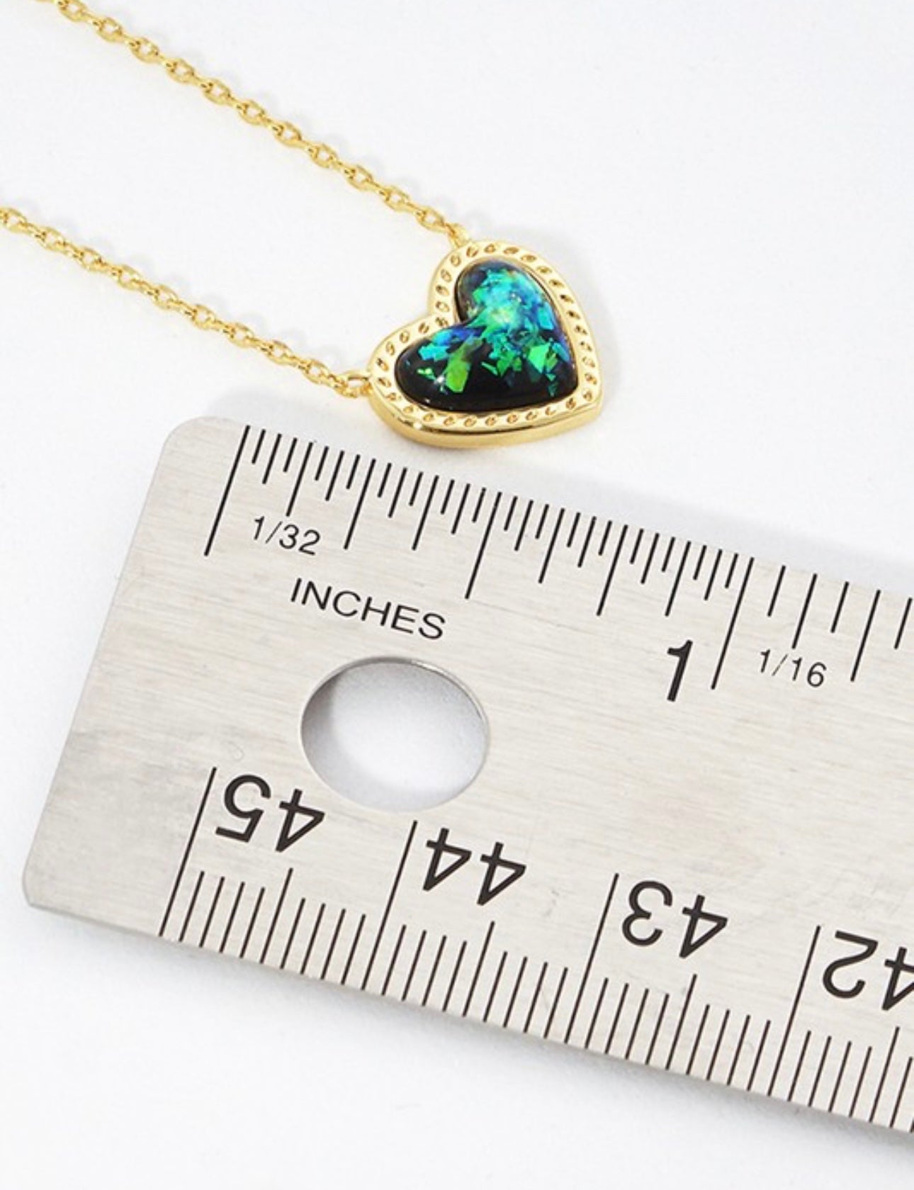 Gold Dipped Heart Stone Pendant Necklace