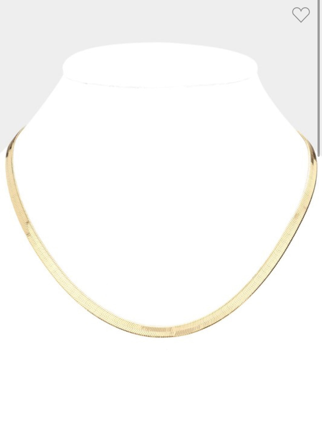 Gold Plated Herringbone Chain Necklace