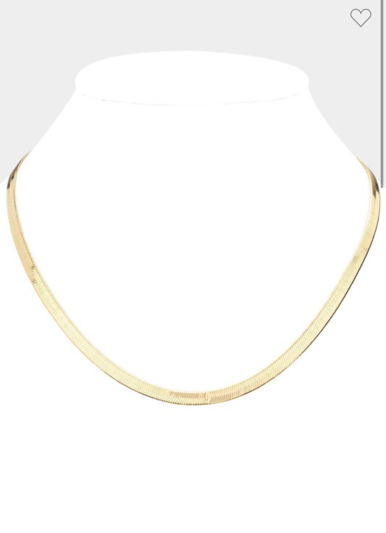 Gold Plated Herringbone Chain Necklace