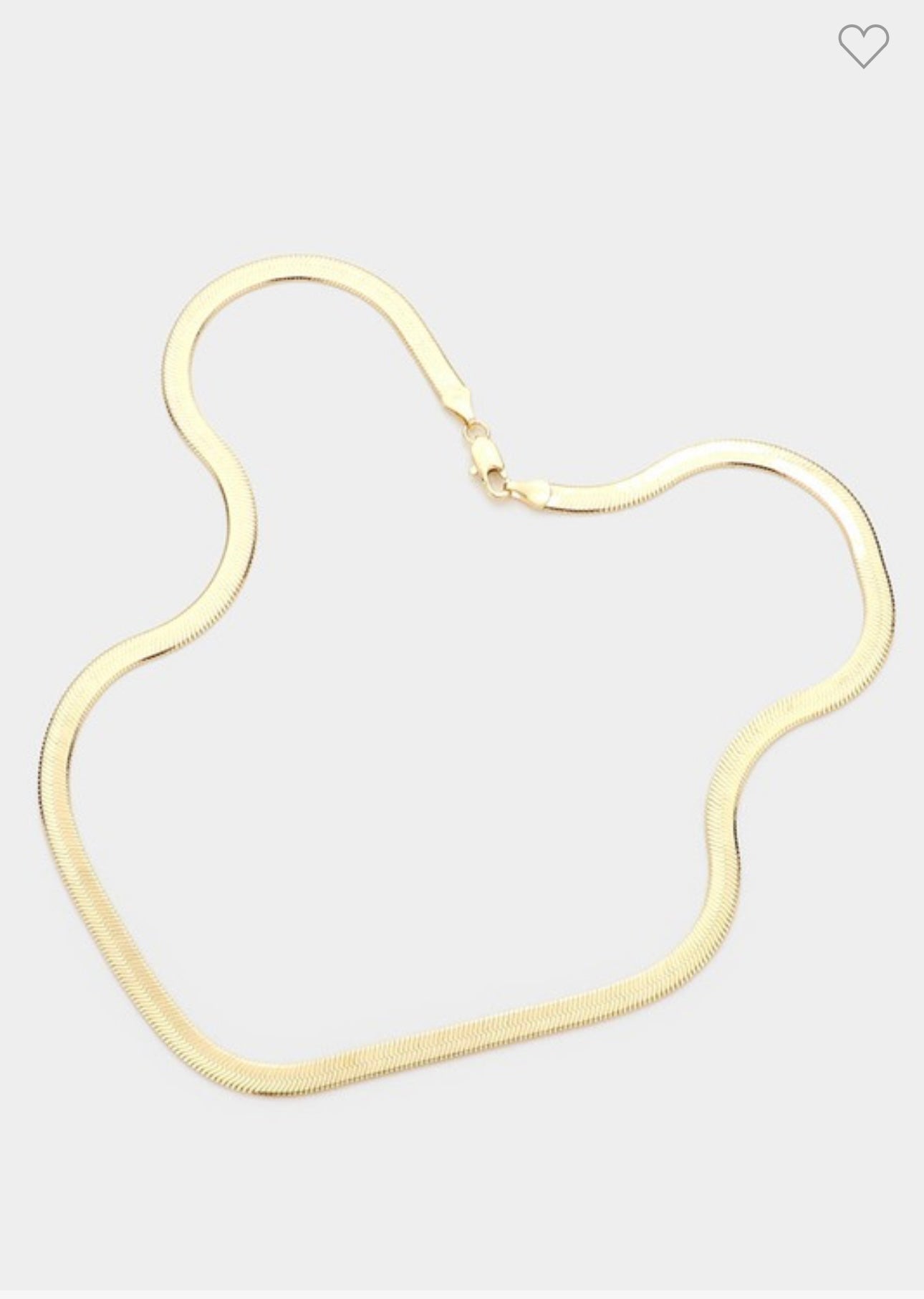 Gold Plated Herringbone Chain Necklace