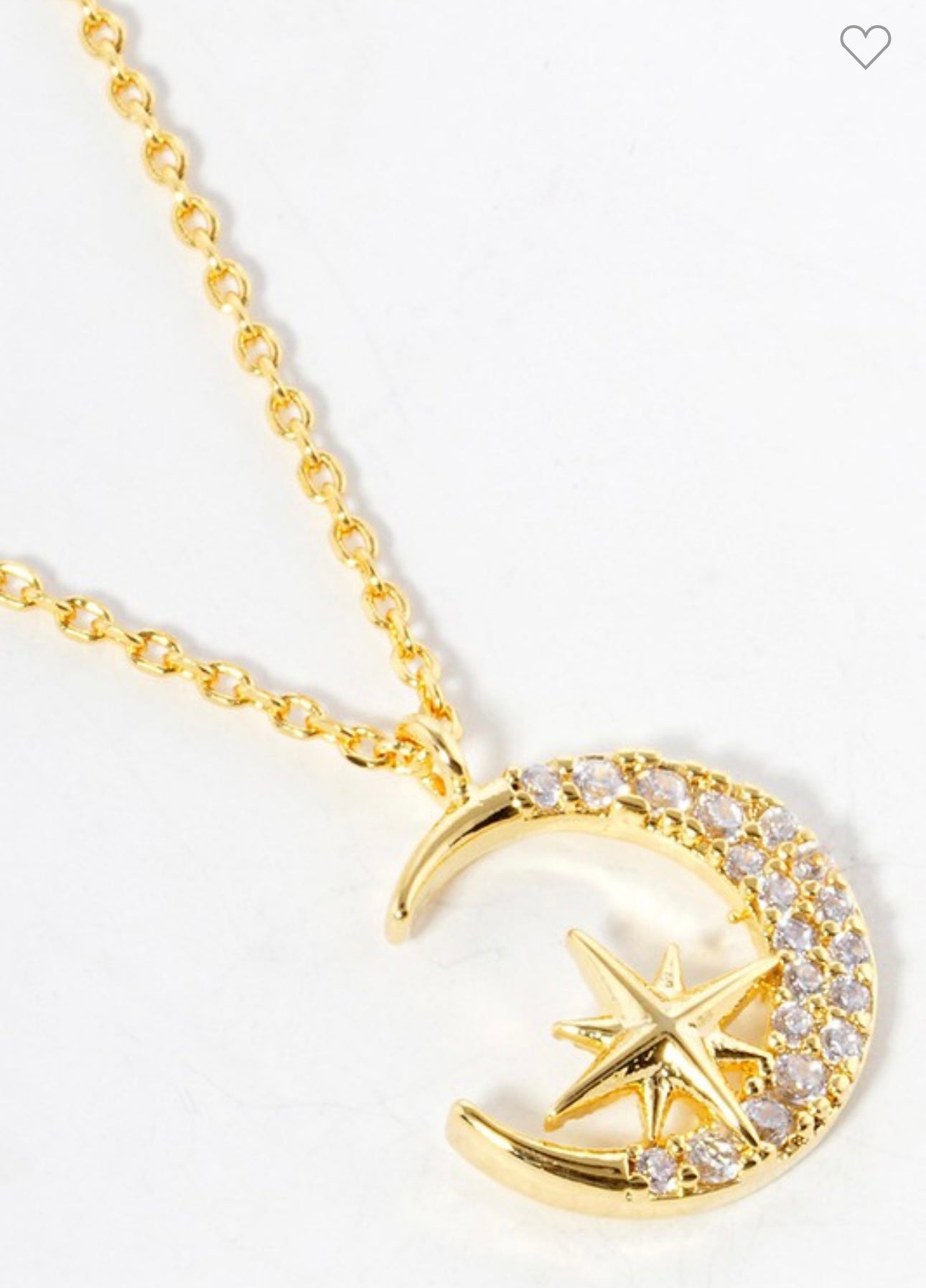 Gold dipped Moon North Star Pendant Necklace