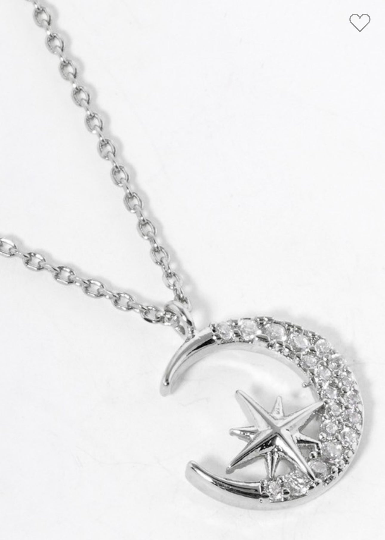 Gold dipped Moon North Star Pendant Necklace