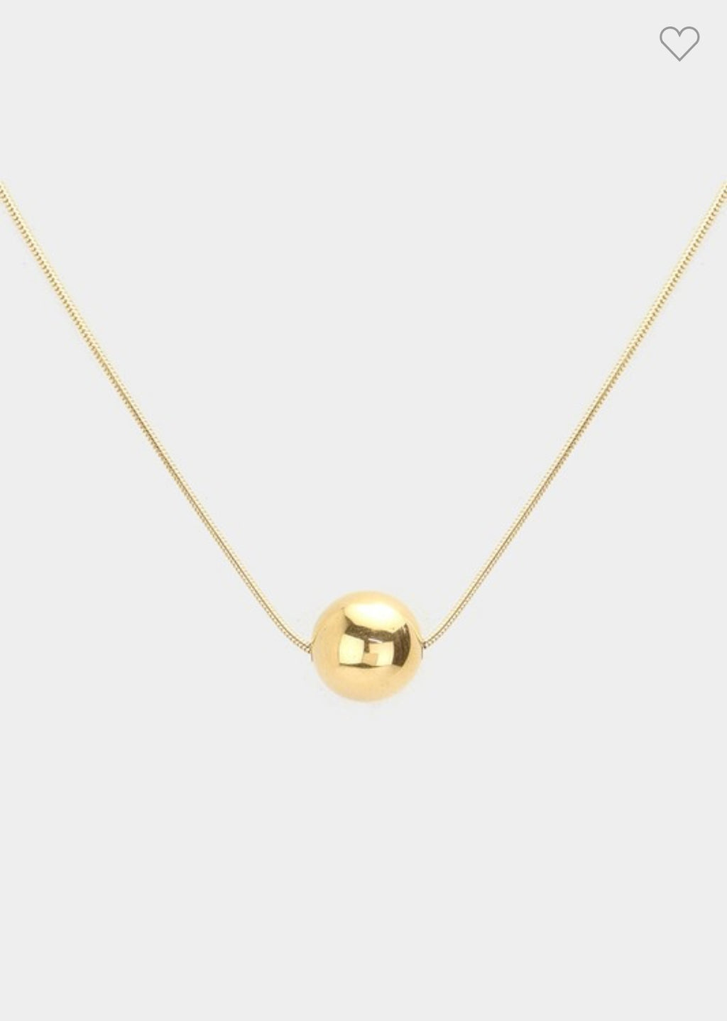 18 K Gold Stainless Steel Ball Pendant Necklace