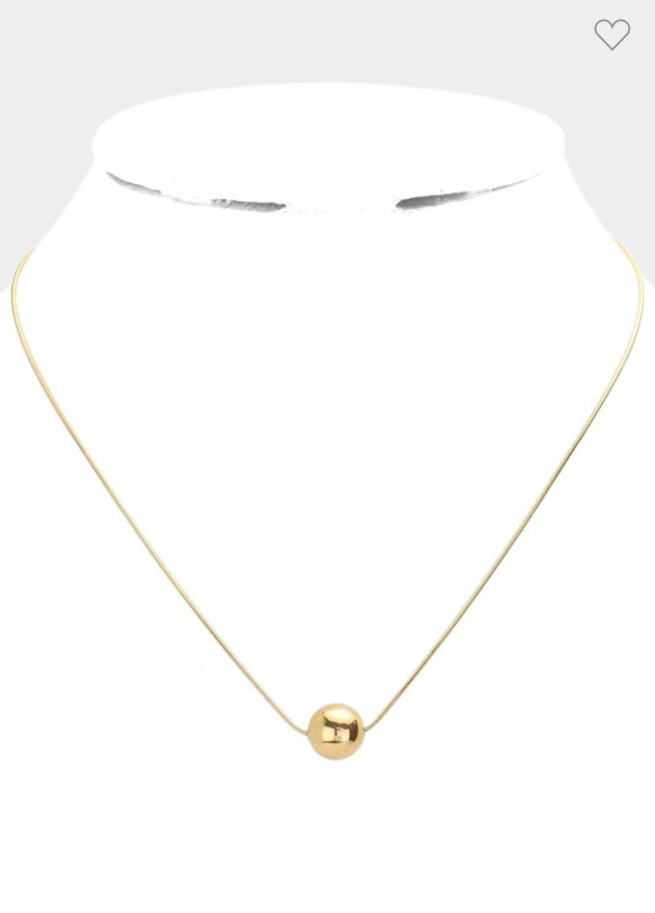 18 K Gold Stainless Steel Ball Pendant Necklace