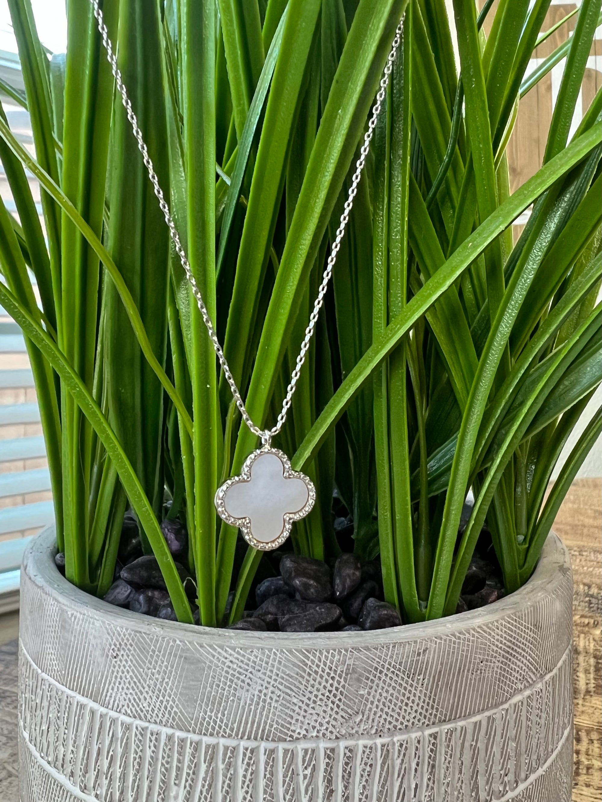 Gold Dipped Quatrefoil Pendant Necklace