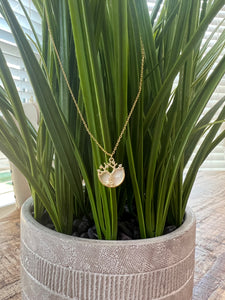 Gold Dipped Mother of Pearl Tree of Life Necklace