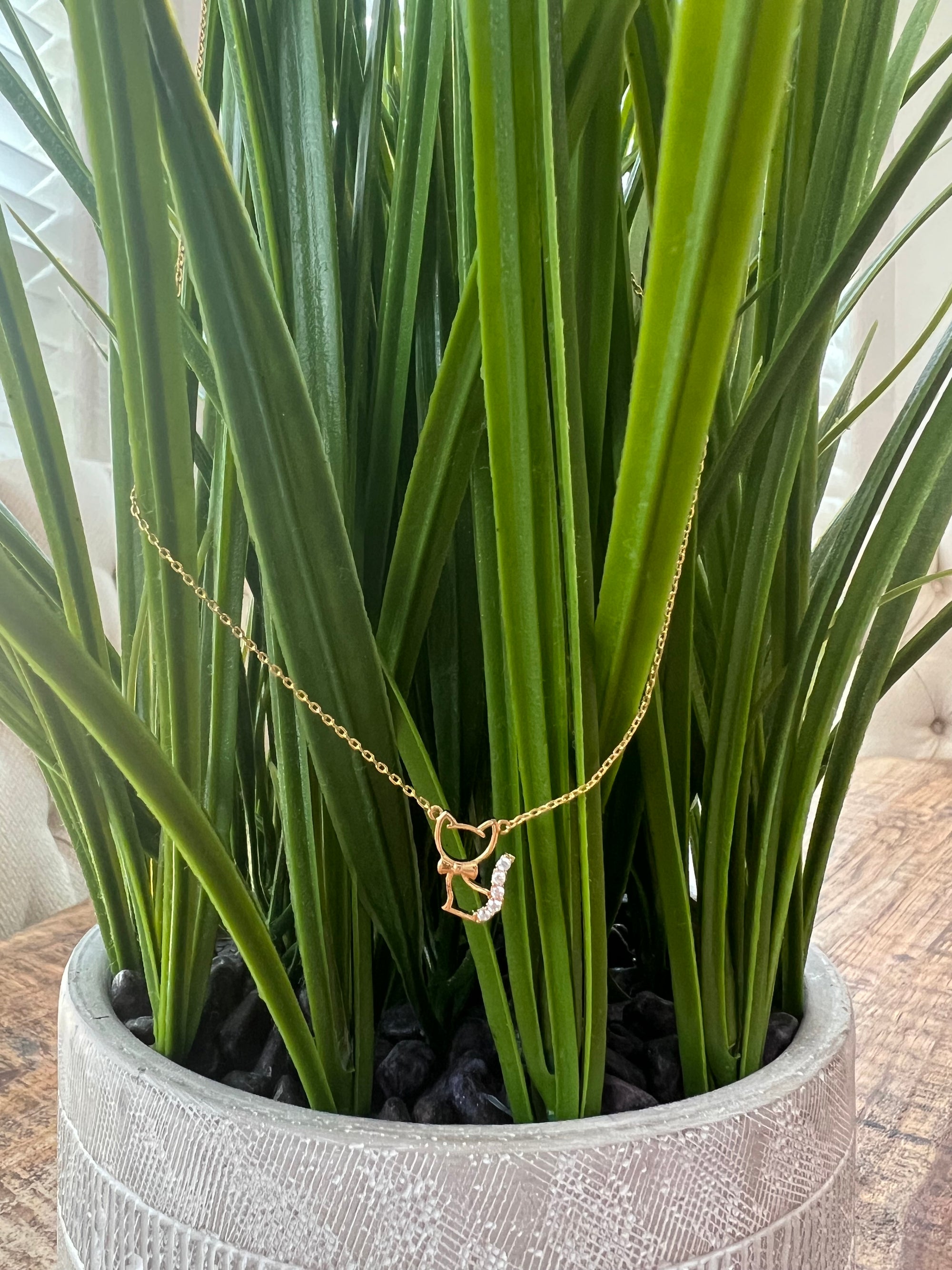 Gold Dipped Cat Pendant Necklace