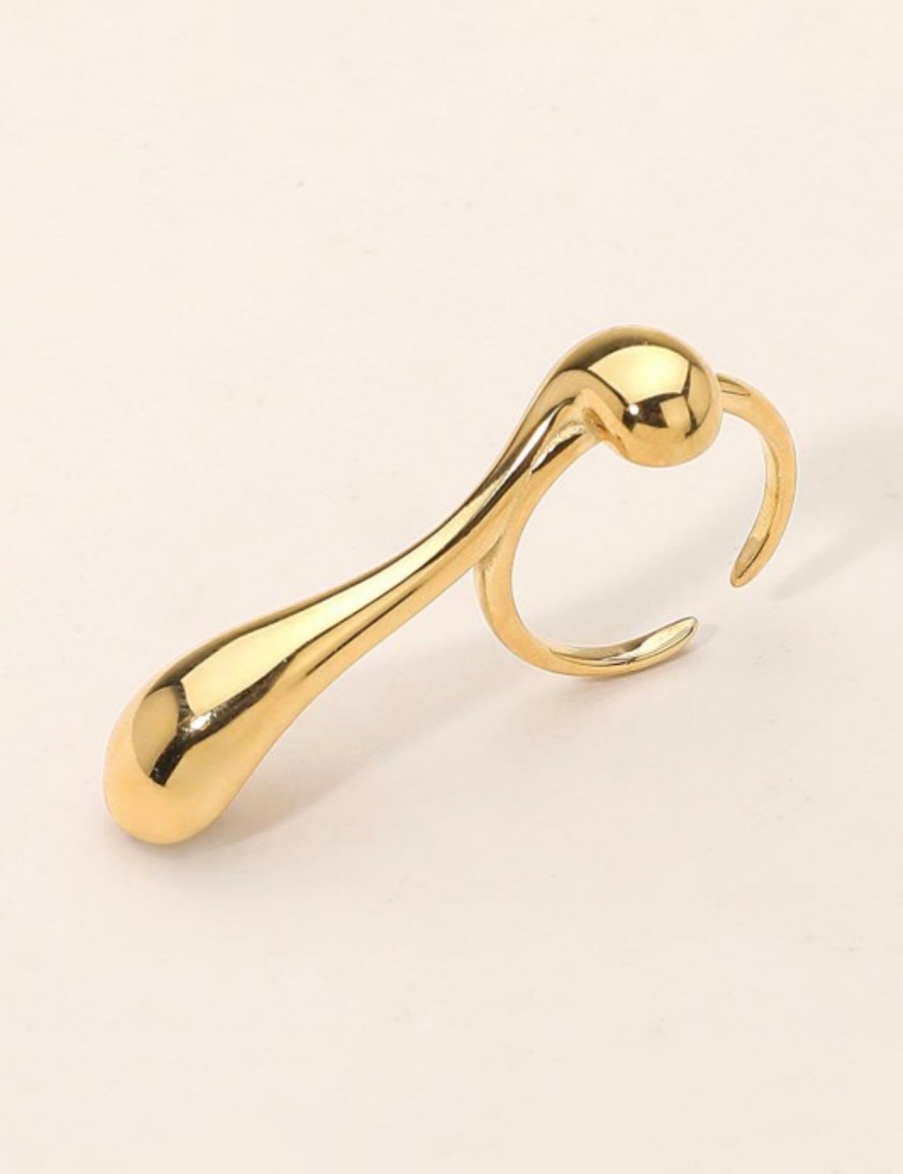 Stainless Steel Sculptural Drop Ring