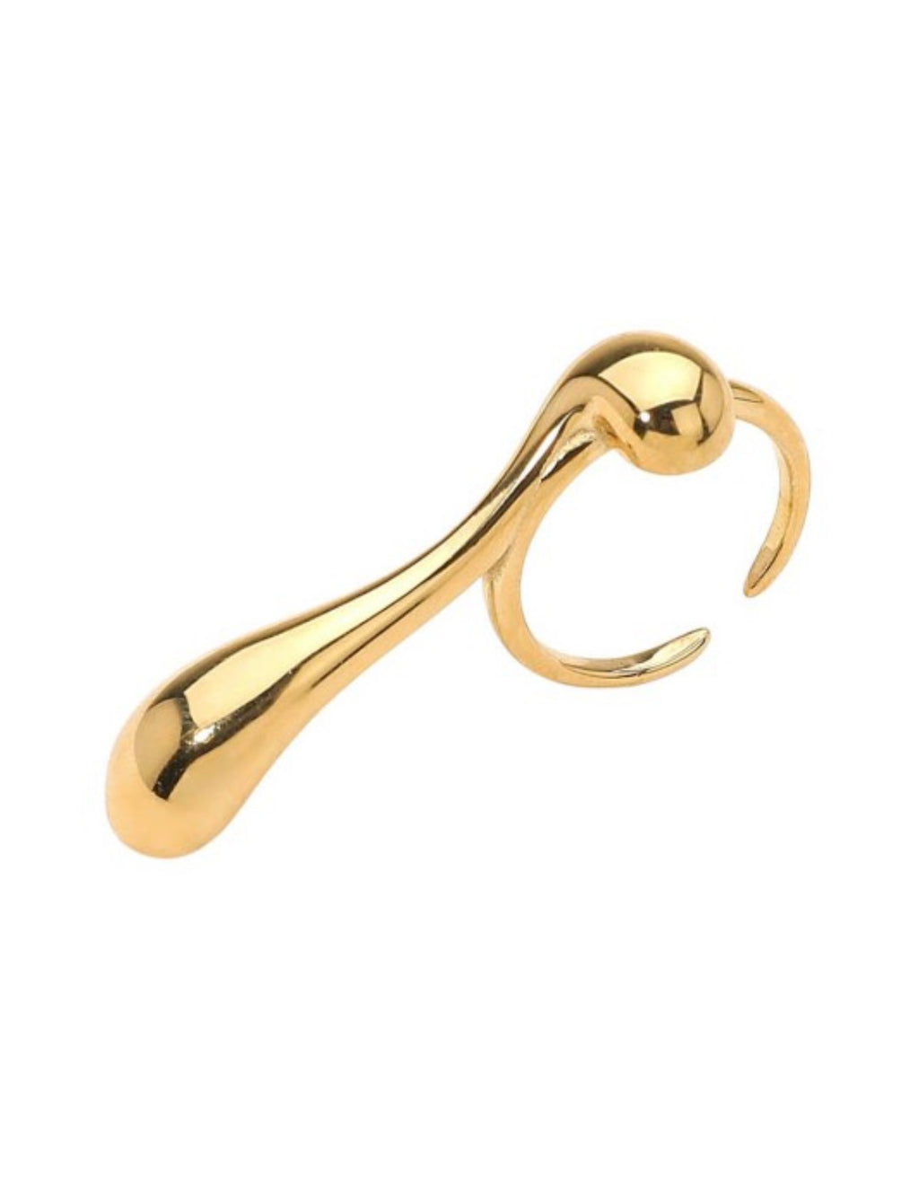 Stainless Steel Sculptural Drop Ring
