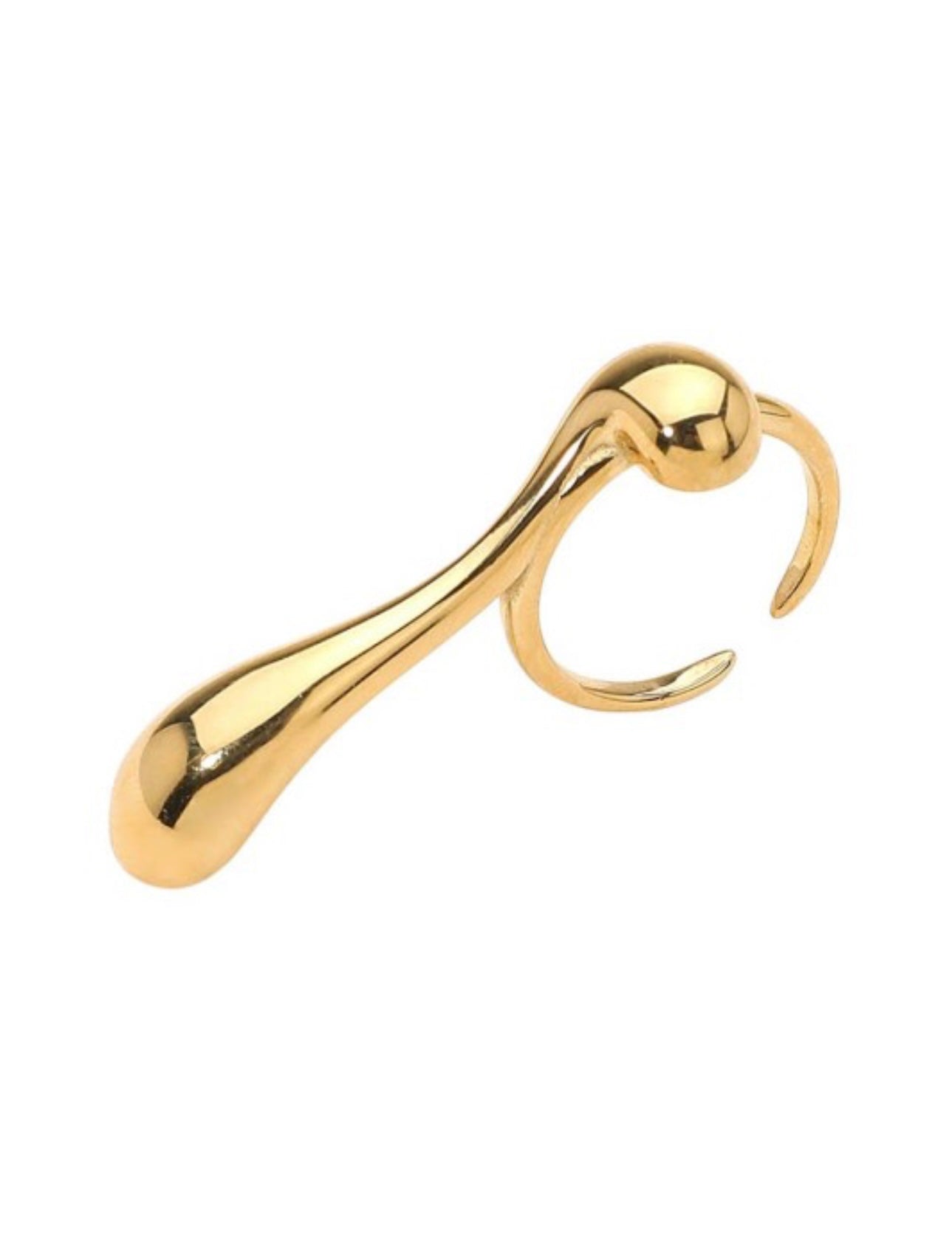 Stainless Steel Sculptural Drop Ring