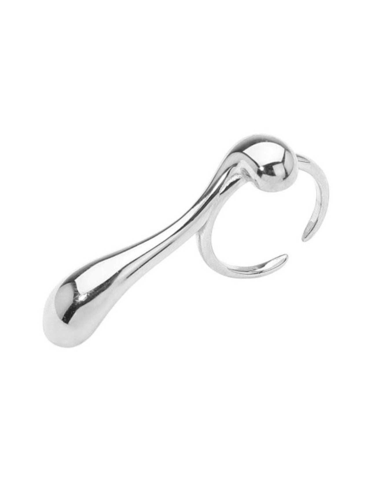 Stainless Steel Sculptural Drop Ring