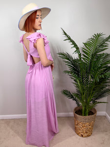 Summer Vacation Tie-back Ruffle Dress