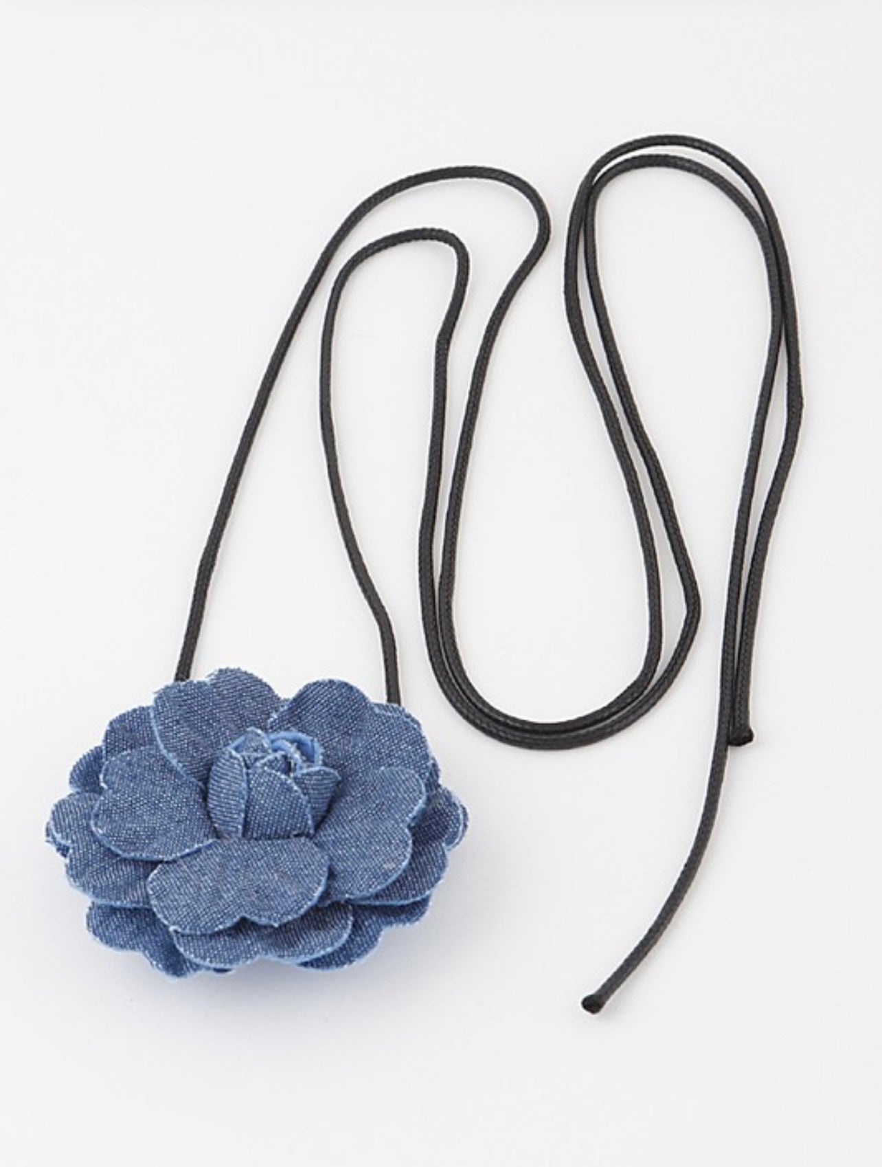 Denim Flower Chocker Necklace
