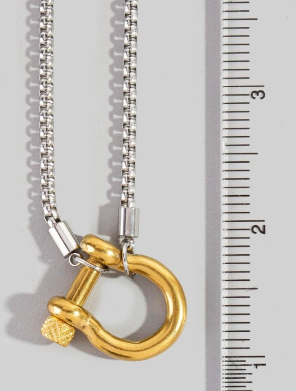 Stainless Steel Two Tone Chain Link Necklace
