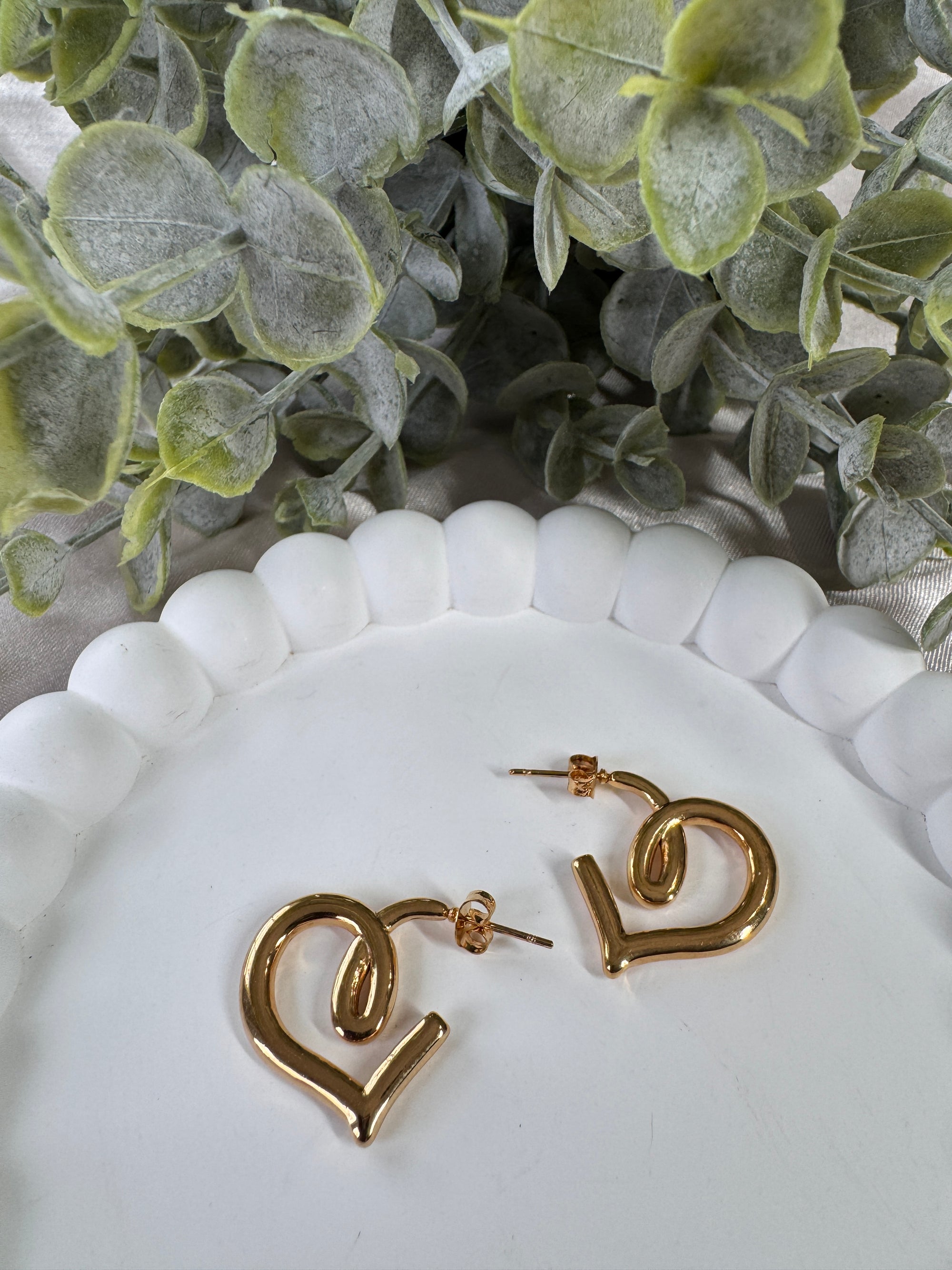 18 K Stainless Steel Me & you Hoops