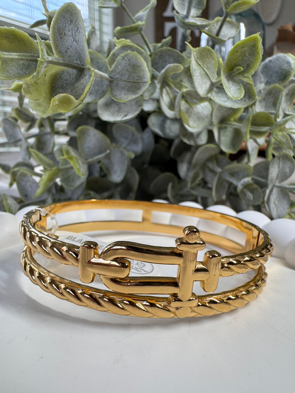 Stainless Steel Interlock Double Bangle Bracelet