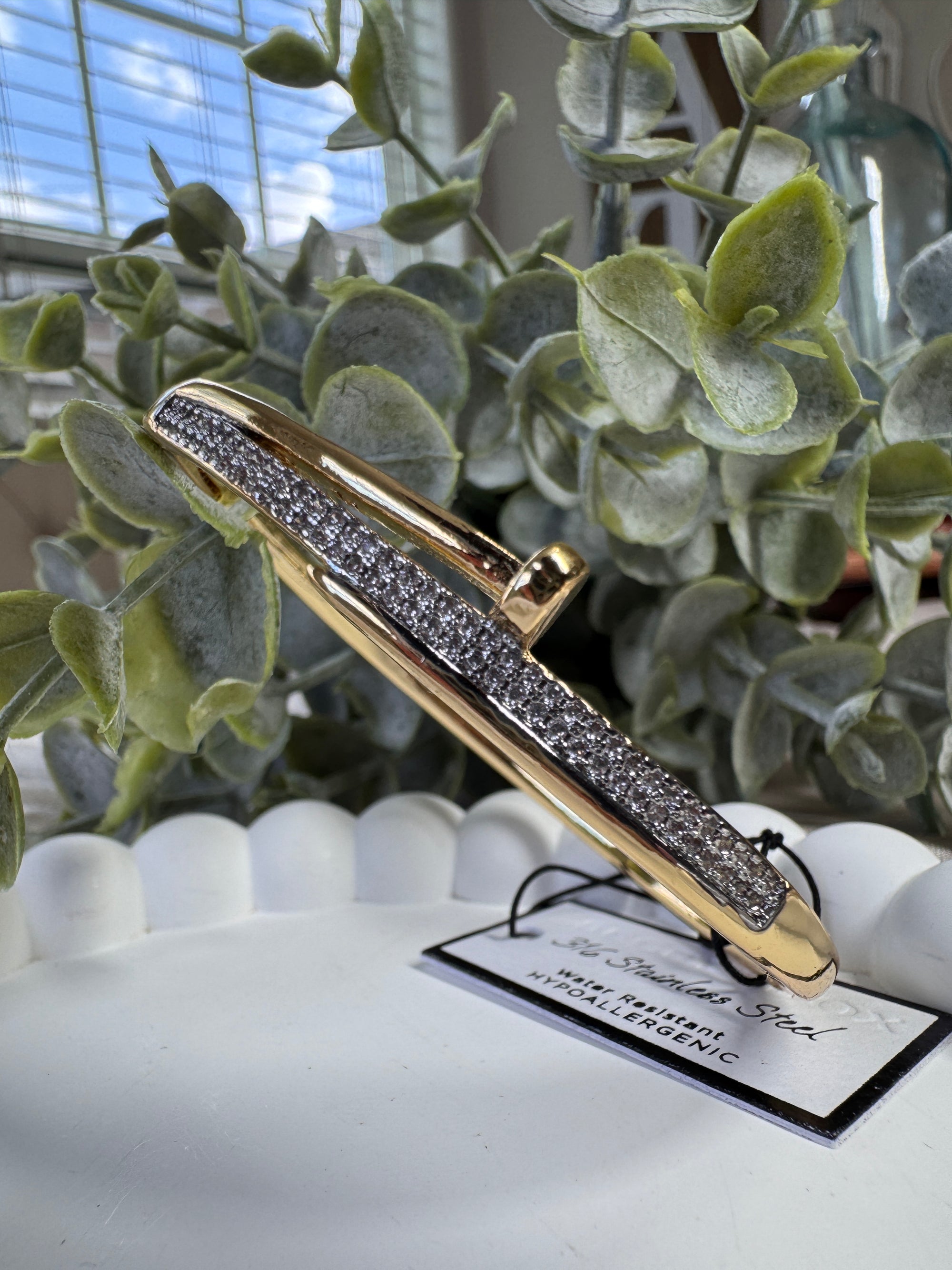 Stainless Steel Nail Bangle Bracelet