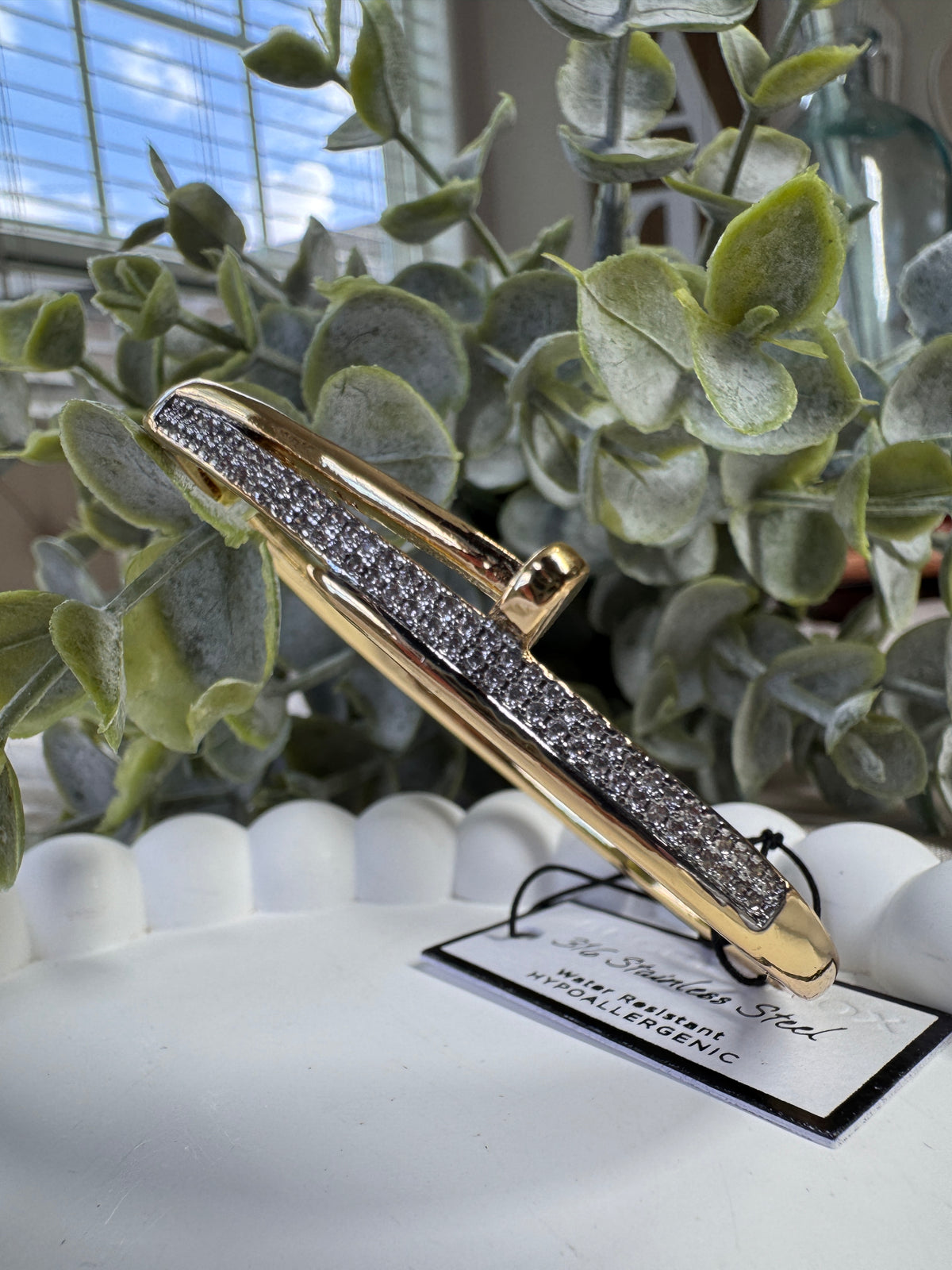 Stainless Steel Nail Bangle Bracelet