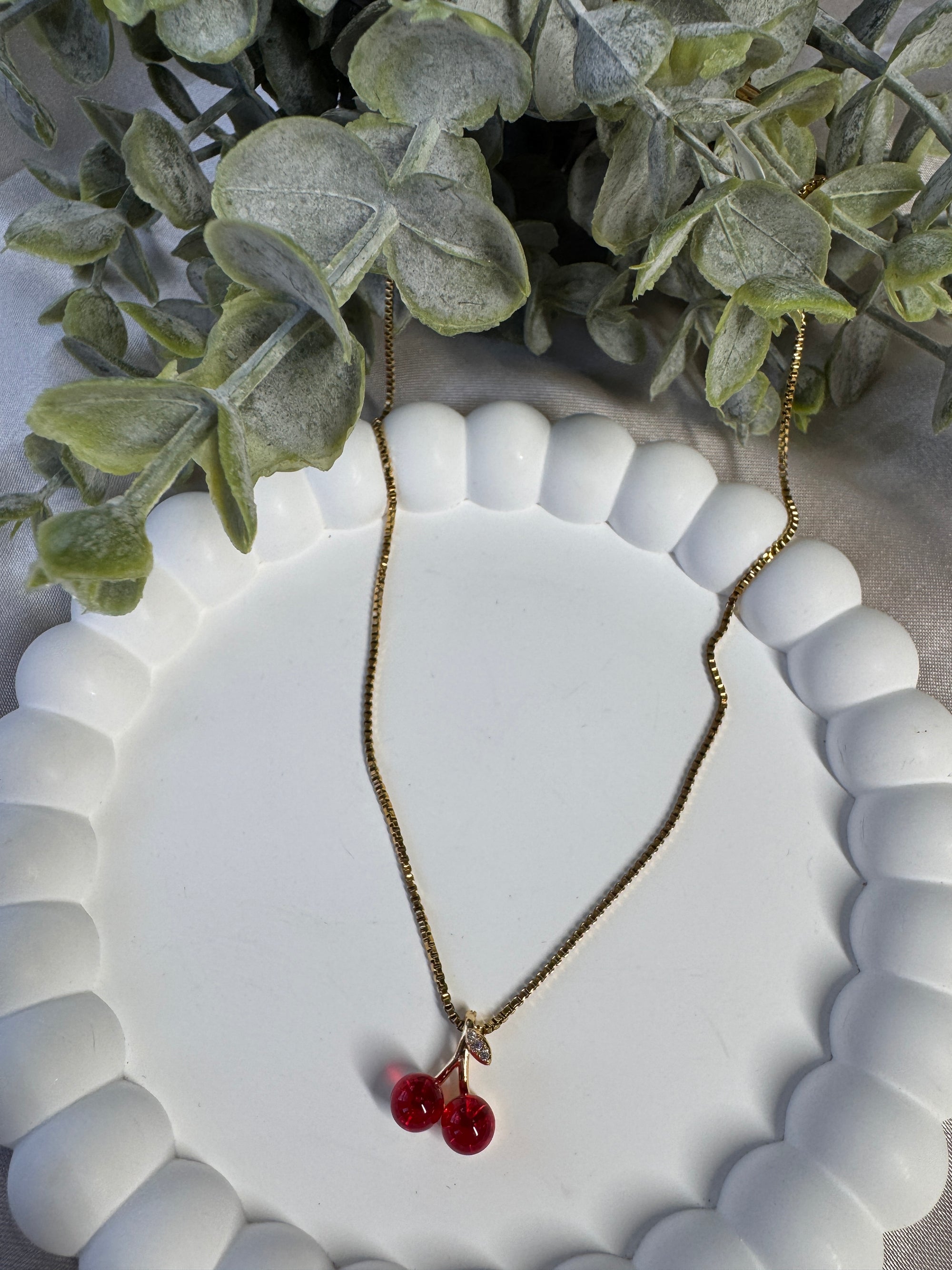 18K Stainless Steel Cherry Necklace