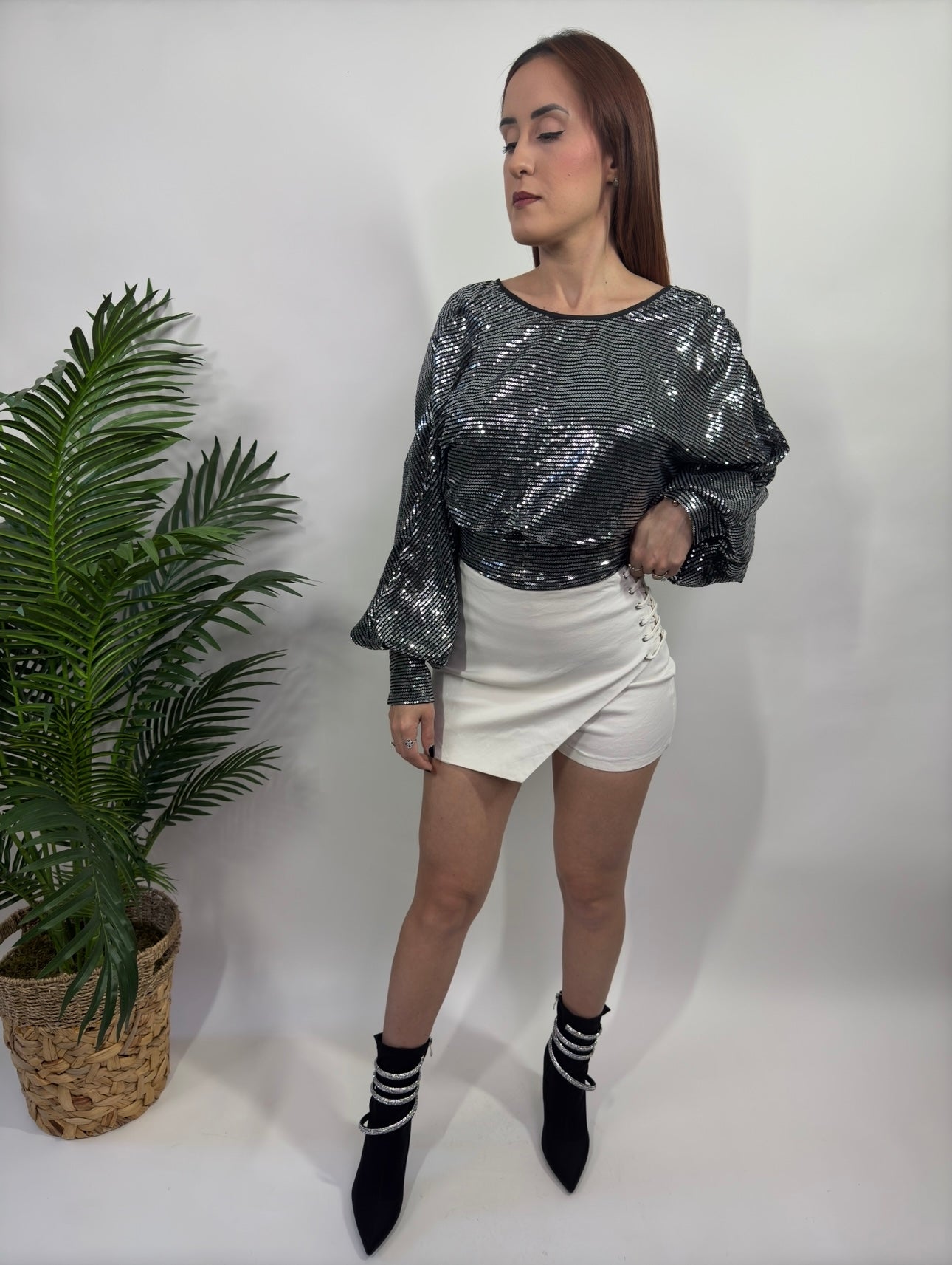 Long Sleeve Tube Sequins Top
