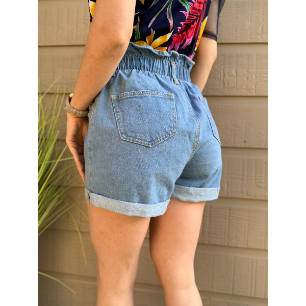 Paper Bag High Waist Mini Shorts