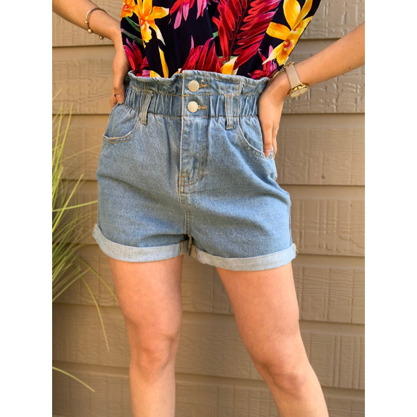 Paper Bag High Waist Mini Shorts