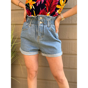 Paper Bag High Waist Mini Shorts
