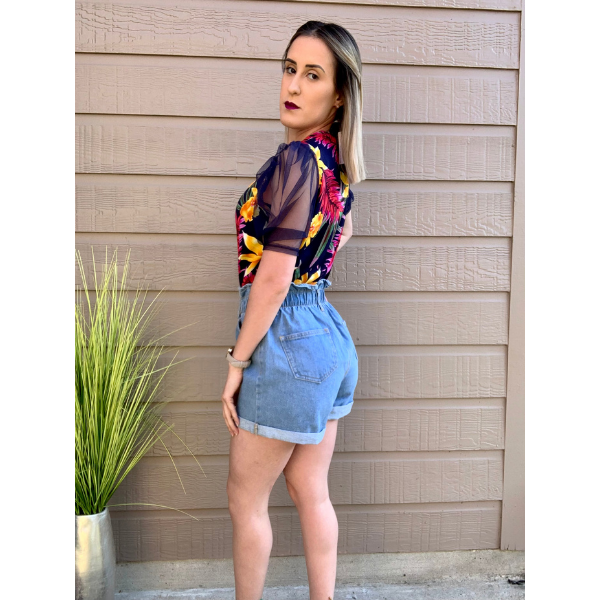 Paper Bag High Waist Mini Shorts