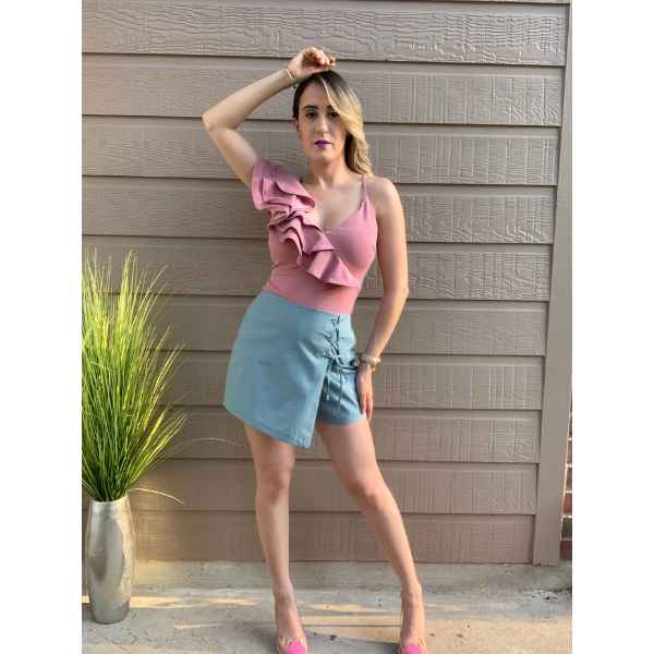 One Ruffle Sleeve Bodysuit