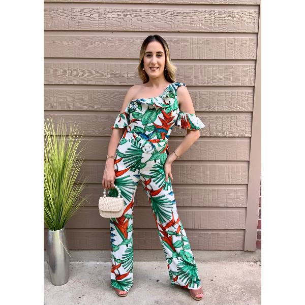 Ruffles One Shoulder Jumpsuit