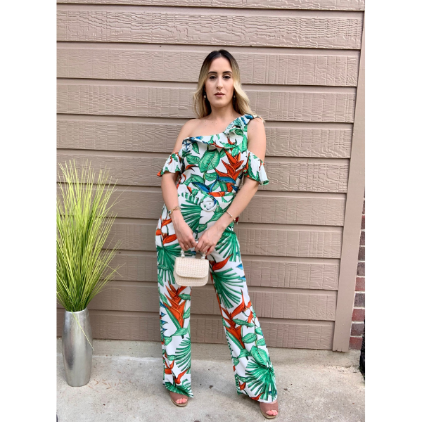 Ruffles One Shoulder Jumpsuit