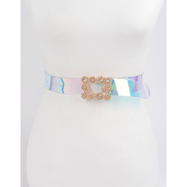 Transparent Stone Buckle Belt