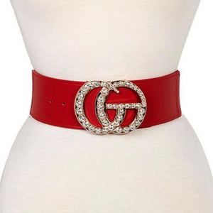 Gem Pave Buckle Stretch Belt
