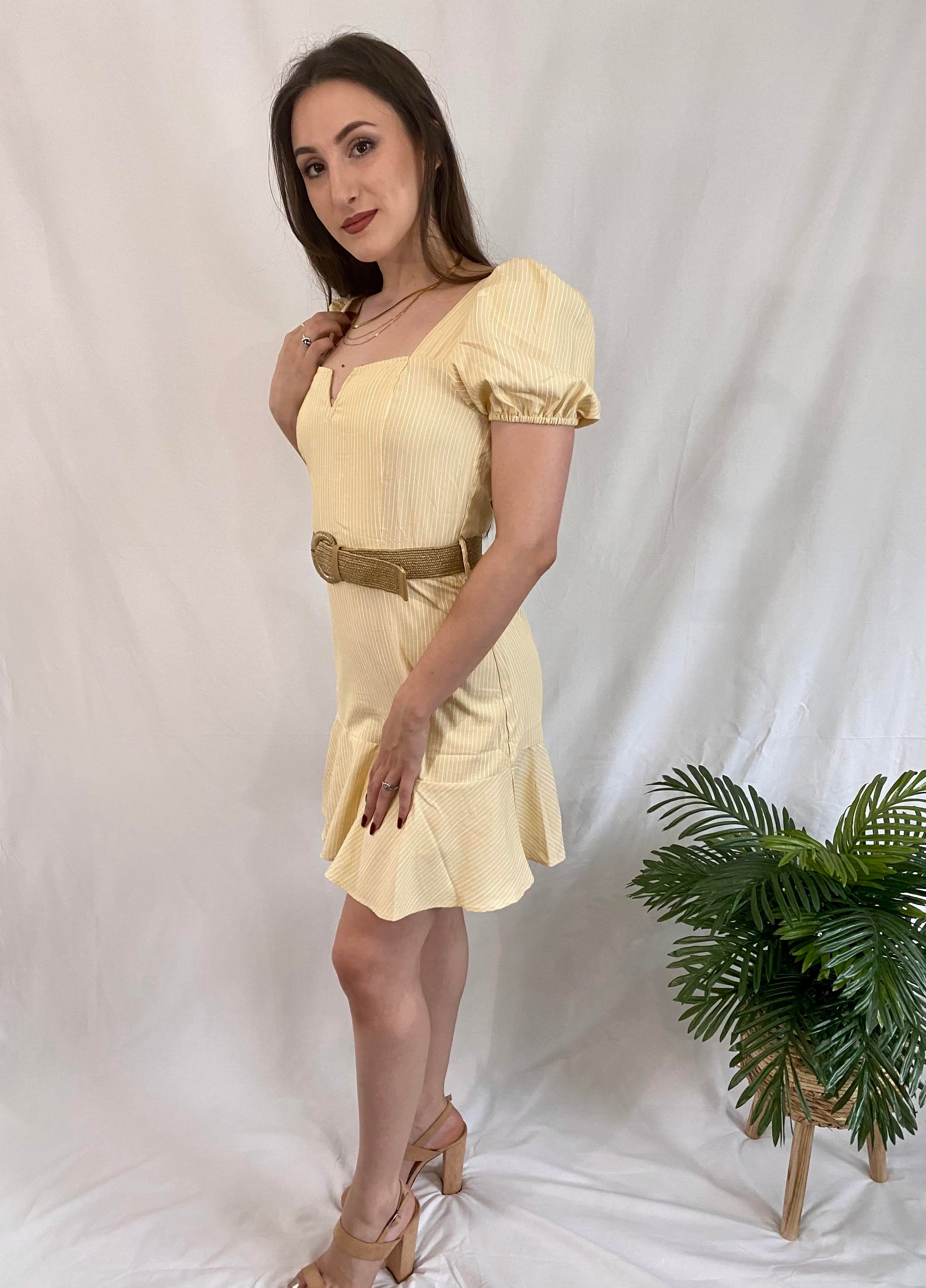 Ruffle Hem Stripped Dress