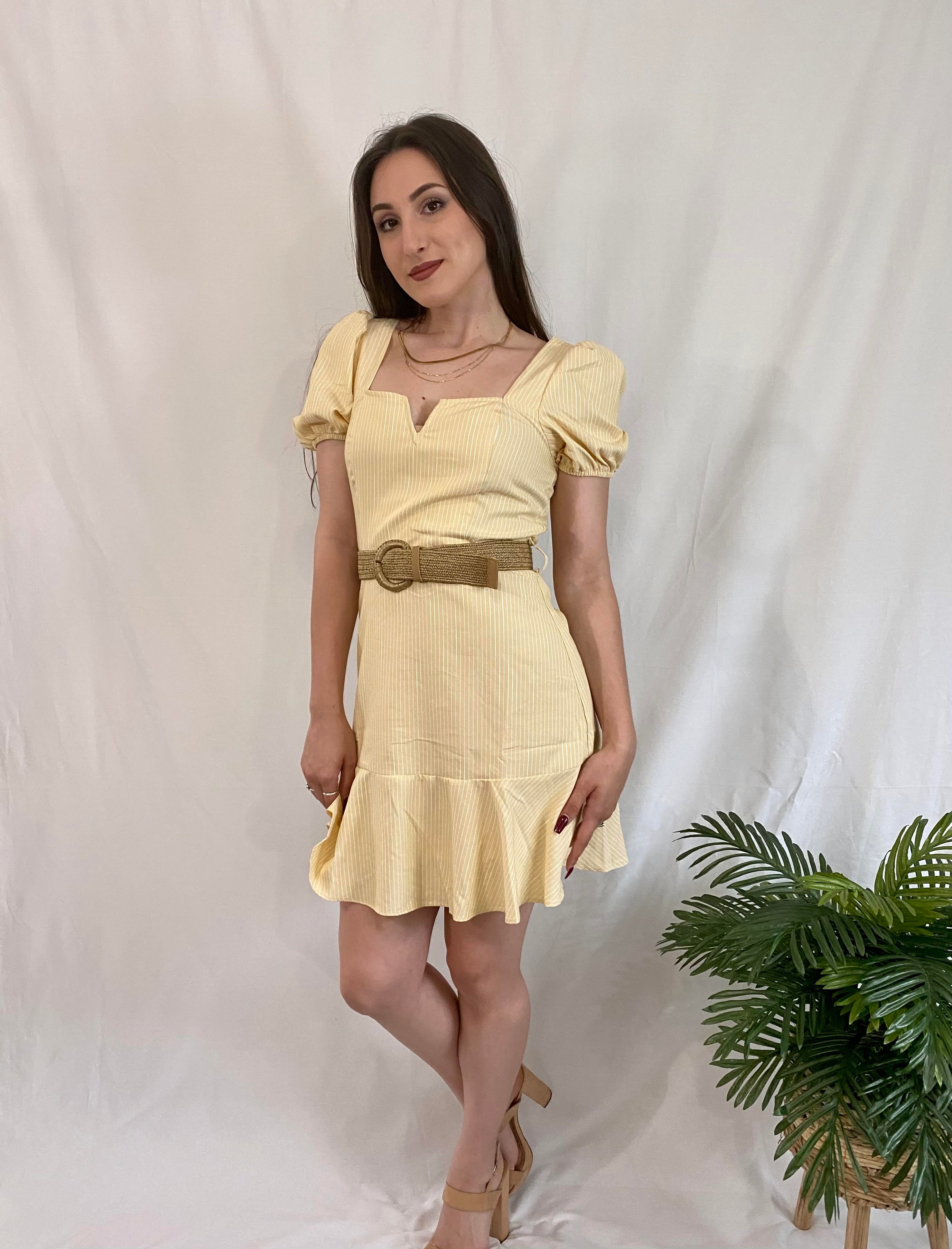 Ruffle Hem Stripped Dress