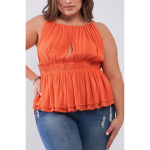 Open Front Halter Top